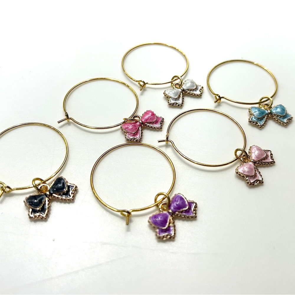 Bow Wine Charms - Set of 6